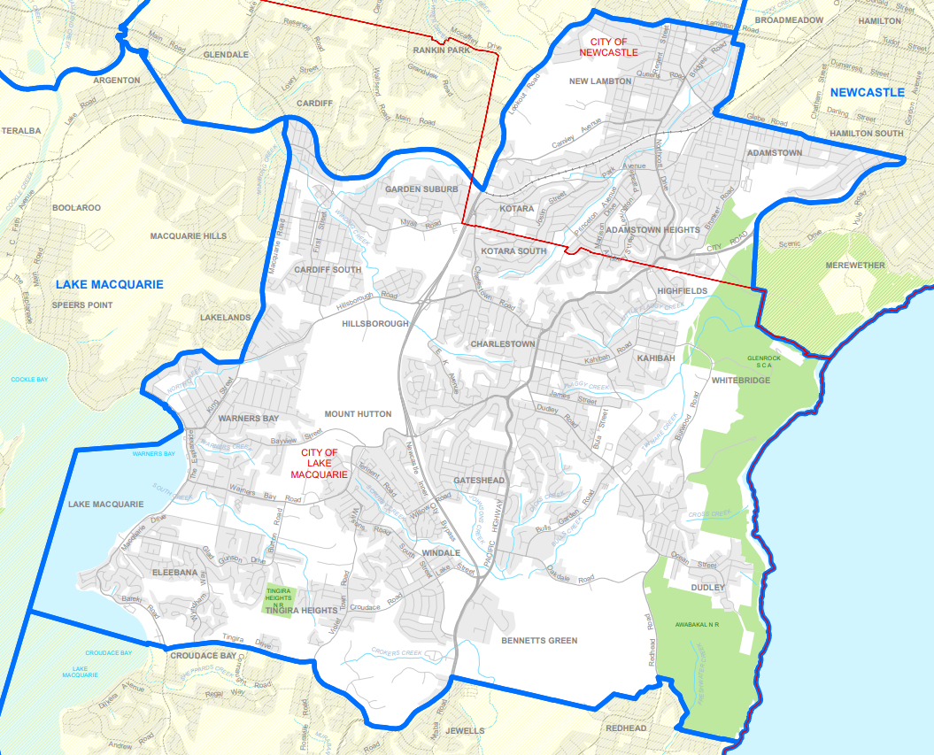 Map of the Charlestown electorate.